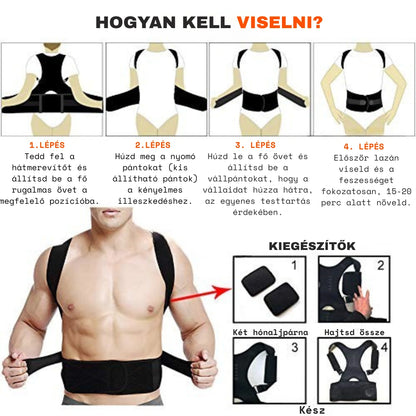 TestKomfort™ - Mágneses, állítható tartásjavító hát- és vállöv