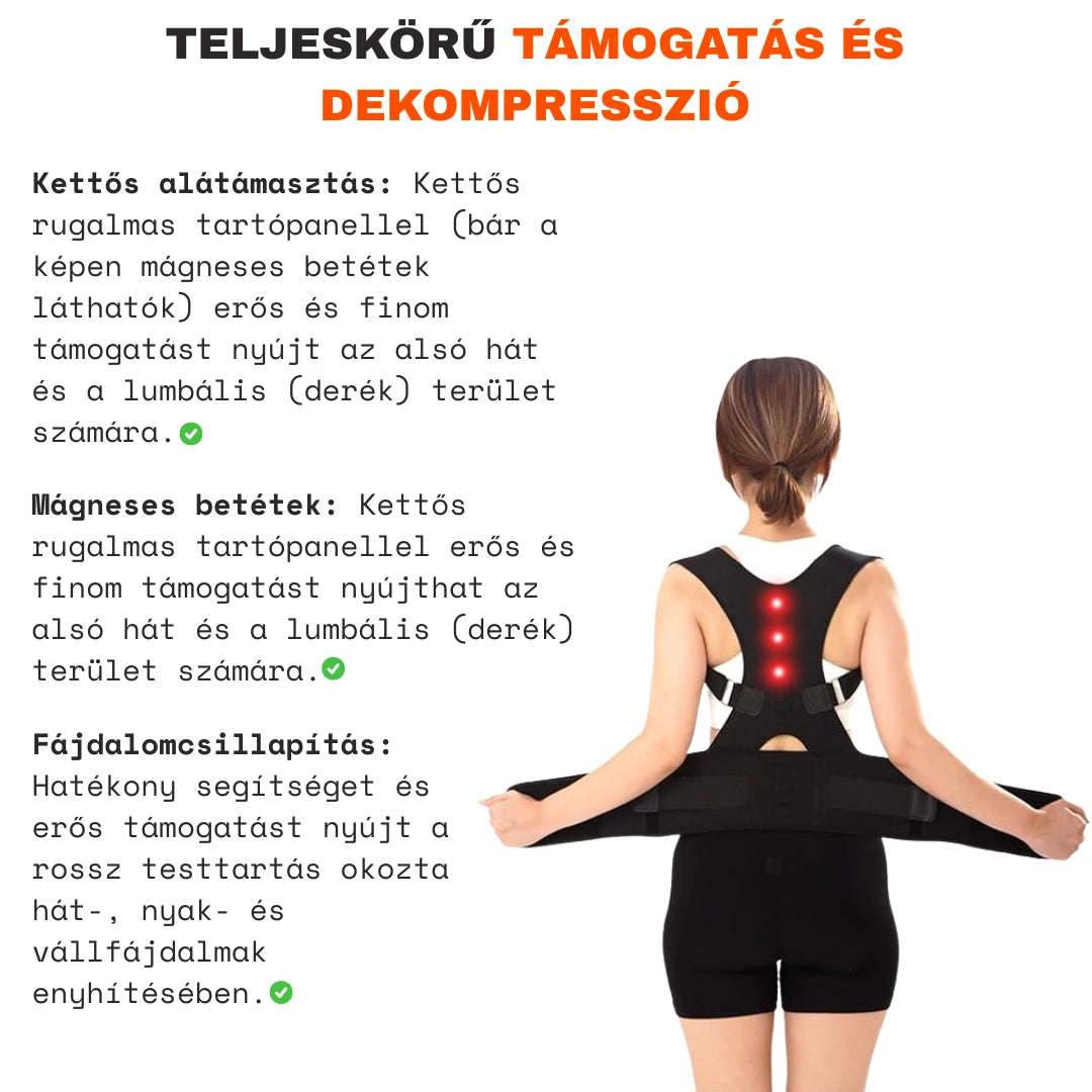 TestKomfort™ - Mágneses, állítható tartásjavító hát- és vállöv
