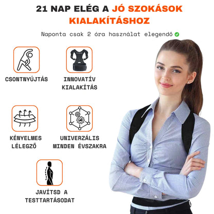 TestKomfort™ - Mágneses, állítható tartásjavító hát- és vállöv