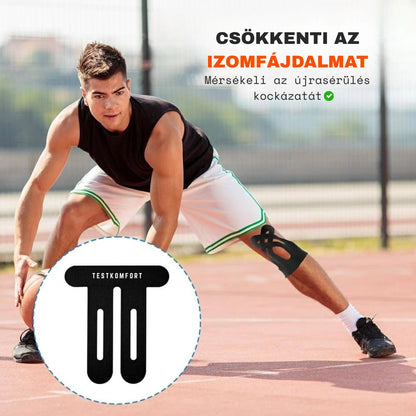 TestKomfort™ – Előre vágott, rugalmas, vízálló, bőrbarát kineziológiai térdszalag