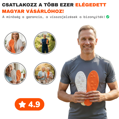 Testkomfort™ – Puhán párnázott, légáteresztő ortopéd talpbetét boltozati alátámasztással